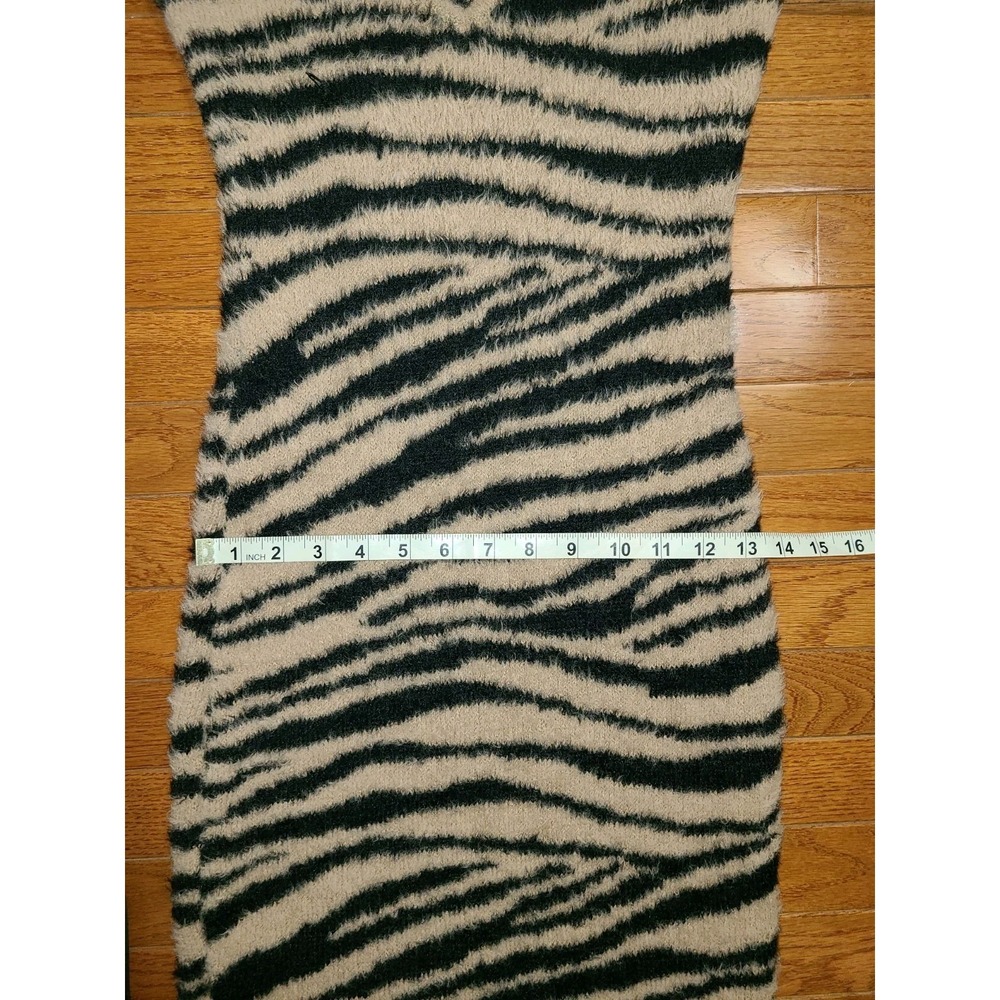 Madrag Sleeveless Fuzzy Knit Zebra Animal Print Bodycon Sweater Dress Sm - Picture 3 of 9